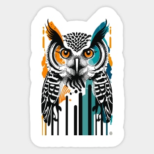 Owl Bauhaus retro style Sticker